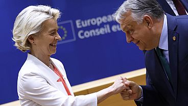 Ursula von der Leyen, az Európai Bizottság elnöke és Orbán Viktor
