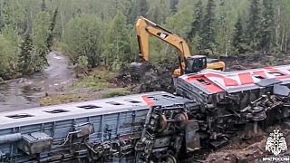 WATCH: Heavy rain causes deadly train derailment in northern Russia