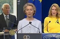 Antonio Costa, Ursula von der Leyen y Kaja Kallas; nuevos líderes de la UE. 
