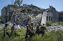 Una scuola distrutta in Ucraina