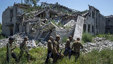 Una scuola distrutta in Ucraina