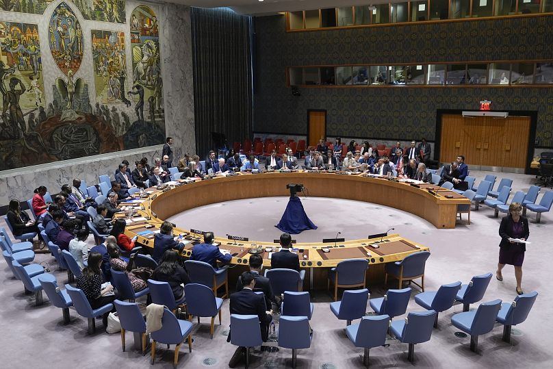 Der Sicherheitsrat tagte am 28. Juni 2024 im Hauptquartier der Vereinten Nationen zum Thema Waffenverbreitung und Nordkorea