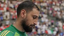 Italy's captain and goalkeeper Gianluigi Donnarumma following his side's 2-0 defeat against Switzerland in the Euro 2024 round of 16 in Berlin, 29/06/2024