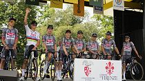 the first stage of the Tour de France cycling race over 206 kilometers (128 miles) with start in Florence and finish in Rimini, Italy, Saturday, June 29, 2024. 
