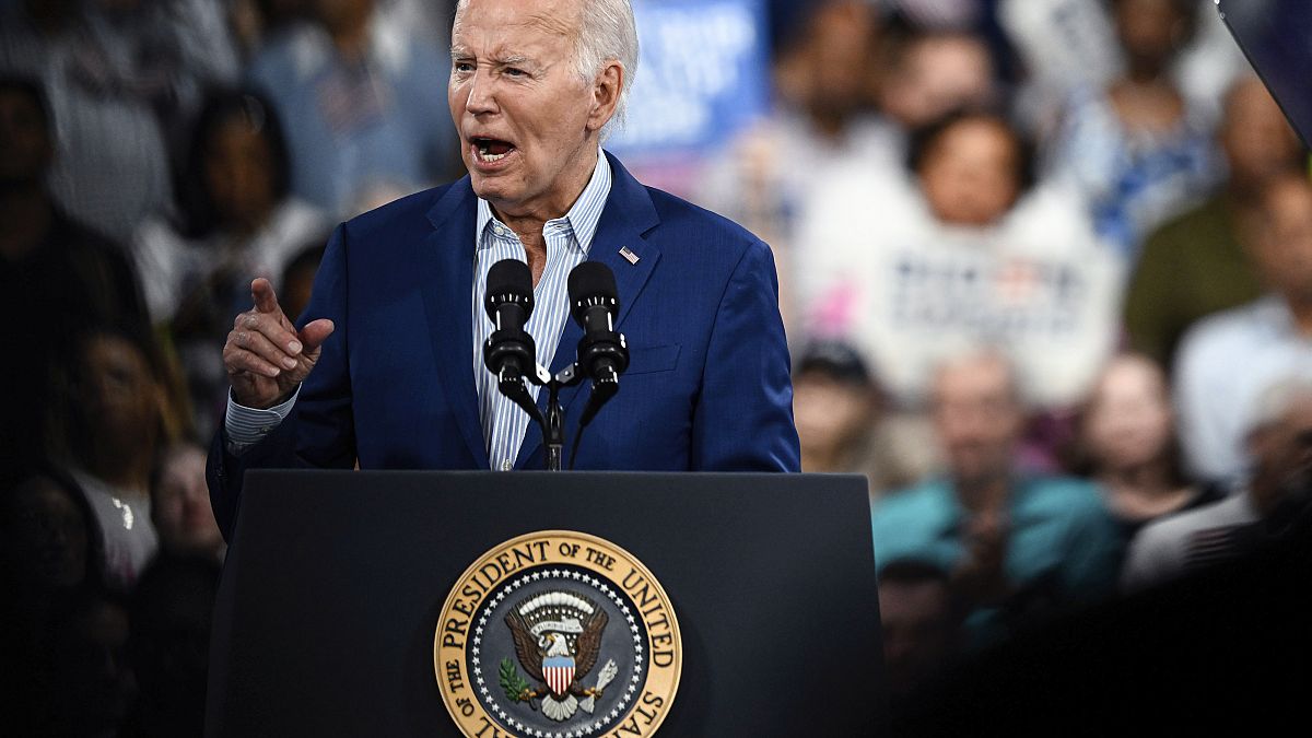 ABD Başkanı Joe Biden Raleigh'de bir kampanya mitinginde konuşuyor, Kuzey Carolina, ABD, Haziran 28, 2024. (Fotoğraf: AP)