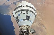 Boeing's Starliner spacecraft docked to the Harmony module of the ISS, orbiting 262 miles above Egypt's Mediterranean coast, on June 13, 2024.