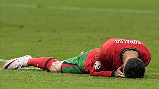 Portugals Ronaldo beim Match gegen Slowenien in Frankfurt