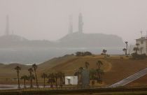 File- The H-2A rocket sits on the launch pad in the rain at Tanegashima Space Center in Tanegashima, southern Japan, Thursday, Jan. 19, 2006.
