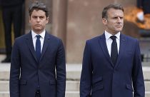 رئيس الوزراء الفرنسي غابرييل أتال والرئيس الفرنسي إيمانويل ماكرون. 18 يونيو 2024.
