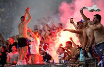 هواداران اسلوونی در بازی مقابل پرتغال