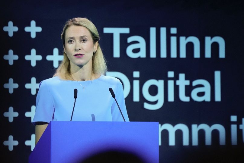 Kaja Kallas a tallinni digitális csúcsértekezleten, 2023-ban