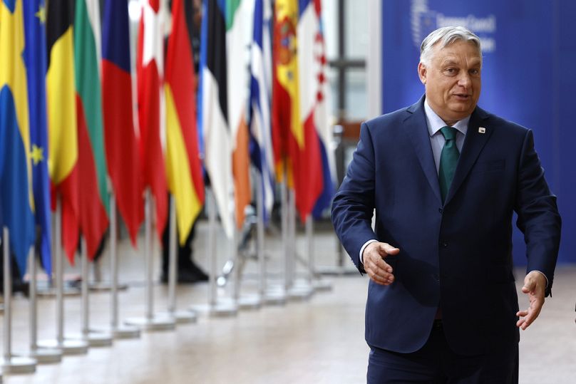 Hungary's Prime Minister Viktor Orban arrives for an EU summit in Brussels