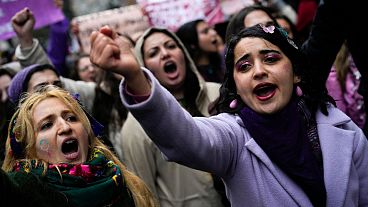 عکس آرشیوی از تجمع اعتراضی زنان در ترکیه