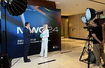 Honor's CEO George Zhao speaks to Euronews' Business Editor Angela Barnes at GSMA MWC Shanghai, China