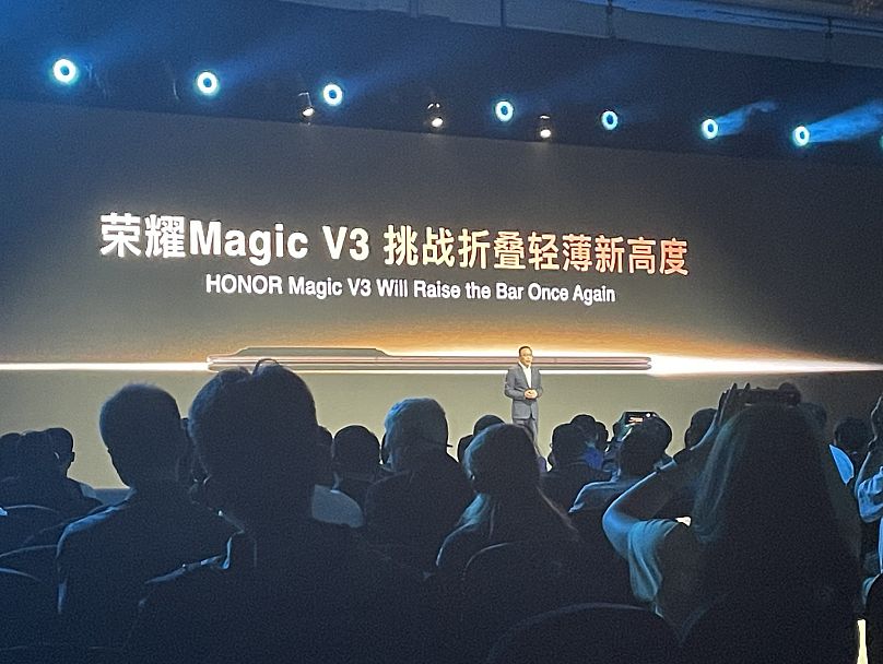 HONOR CEO George Zhao on stage at MWC Shanghai