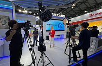 Vincent Zhan, Vice President of Consumer Business Group, iFLYTEK talks to Euornews' Angela Barnes at MWC in Shanghai, China