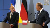 Il Cancelliere tedesco Scholz e il premier polacco Tusk