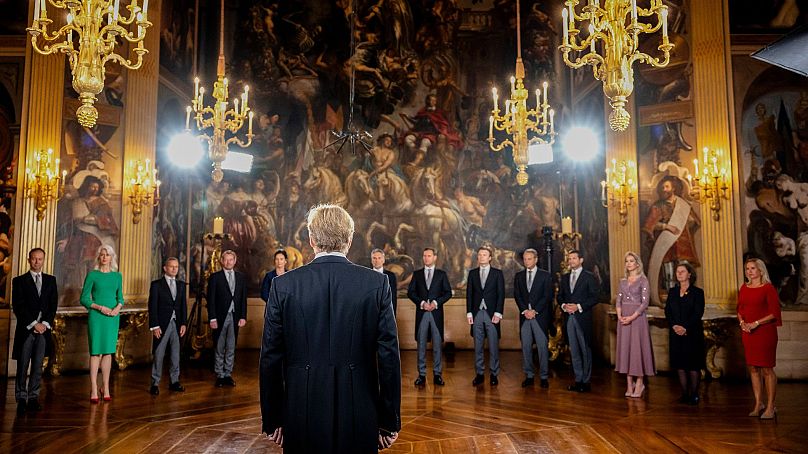  ادای سوگند وزرای کابینه در کاخ سلطنتی هلند در روز دوم ژوئیه ۲۰۲۴