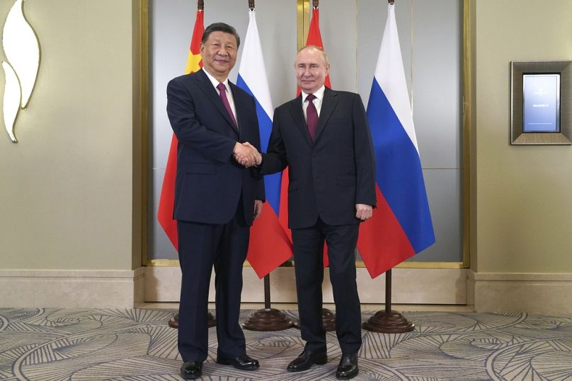 Xi Jinping et Vladimir Poutine à Astana le 3 juillet 2024