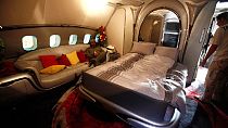 KAdhafi hálószobája az Airbus magángépen