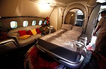 KAdhafi hálószobája az Airbus magángépen