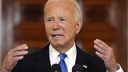 President Joe Biden speaks in the Cross Hall of the White House Monday, July 1, 2024, in Washington. (AP Photo/Jacquelyn Martin)