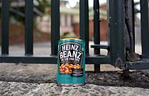 A can of baked beans is left at the gates at the Sydney Cricket Ground in Sydney, Saturday, March 5, 2022, as tribute to Shane Warne, who was renowned for eating the food whil