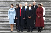 Melania Trump,  Donald Trump, Mike Pence, Barack Obama, Joe Biden ve Michelle Obama, Washington, 20 Ocak 2017.