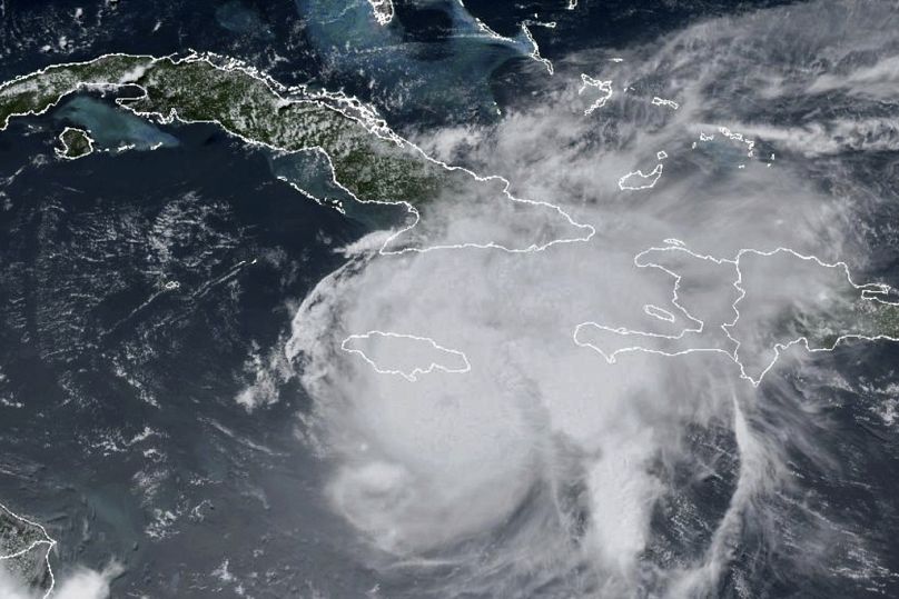 Von der NOAA zur Verfügung gestelltes Satellitenbild zeigt den Hurrikan Beryl, der sich am Mittwoch, 3. Juli 2024, auf Jamaika zubewegt.