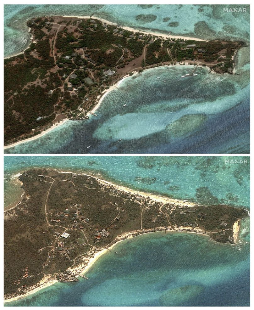  Satellitenbilder von St. Vincent und die Grenadinen, am 8. Mai 2023.