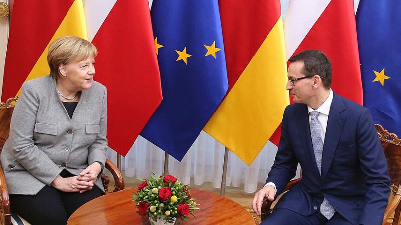 Merkel és Morawiecki, 2018.