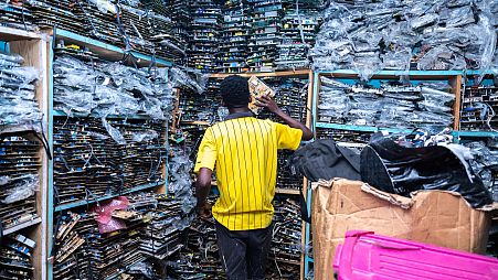 Ghana, Accra, Zongo Lane, Spring 2023. Zongo Lane is like an Alibaba cavern. Hundreds of small shops for all types of electronics components, modules, and general parts.
