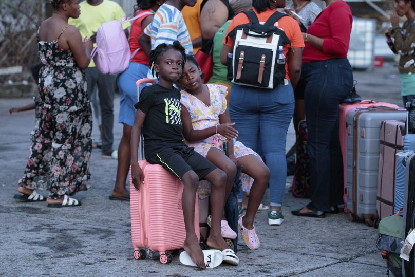 Evacuees from Union Island arrive in Kingstown, St. Vincent and the Grenadines on Wednesday