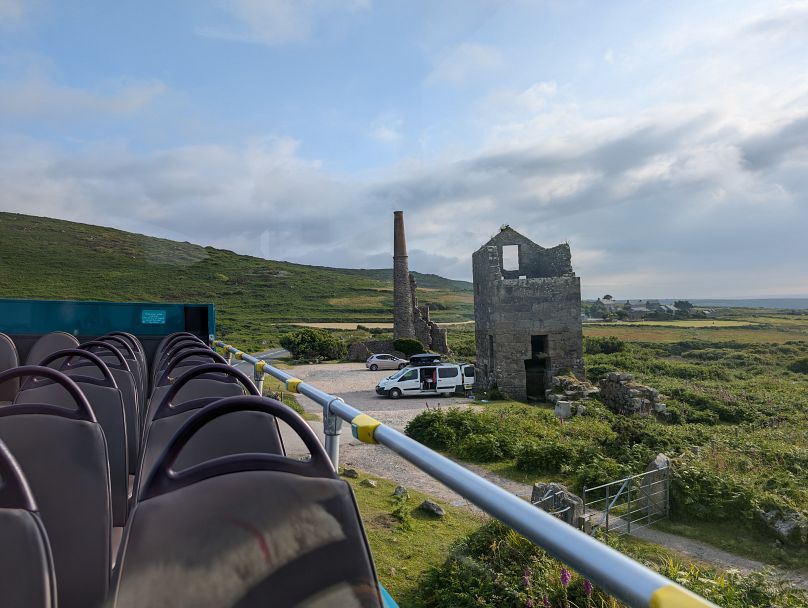 A view from the top deck of the Lands End Coaster bus.