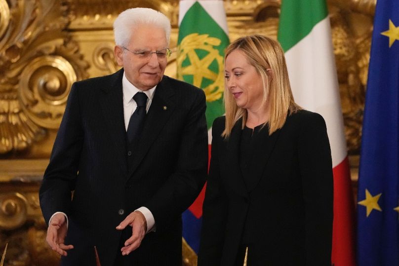 Sergio Mattarella és Giorgia Meloni 2022-ben