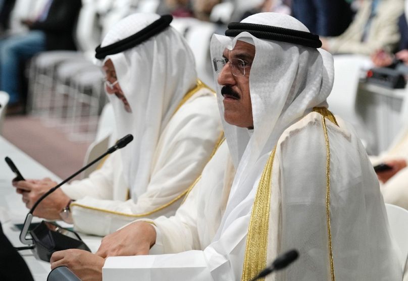 Misál el-Ahmad al-Dzsábir Ál Szabáh még koronahercegként a dubaji klímacsúcson, 2023 decemberében