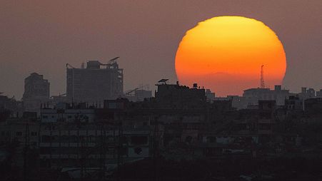 غروب خورشید در نوار غزه