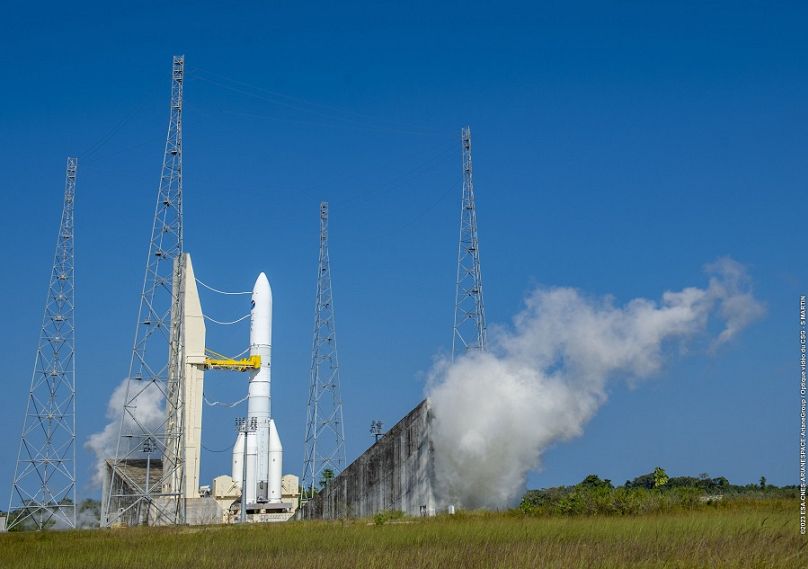 Ariane 6 durante los preparativos.