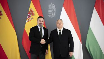 Santiago Abascal és Orbán Viktor Budapesten idén áprilisban