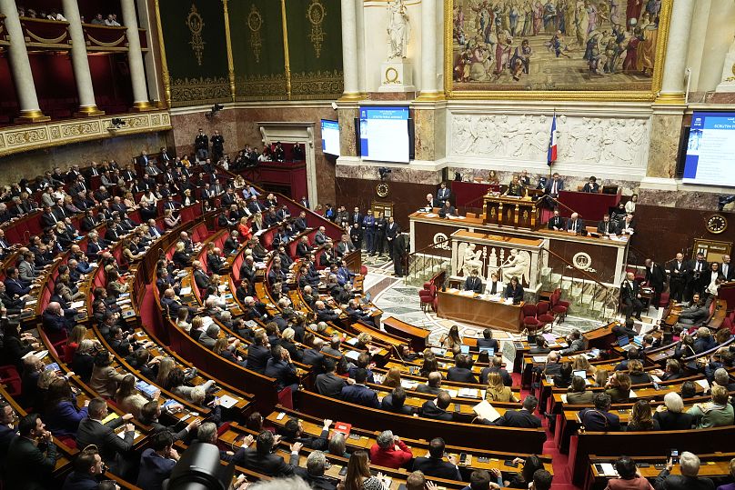A general view of the National Assembly in Paris, December 11, 2023