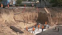An underground school under construction in Zaporizhzhia, July 4, 2024