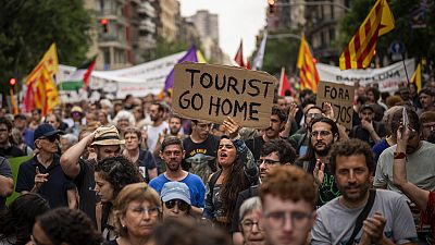 A tömegturizmus elleni demonstráció Barcelonában