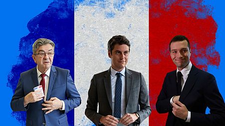 Elezioni francesi: Jean-Luc Mélenchon, Gabriel Attal e Jordan Bardella