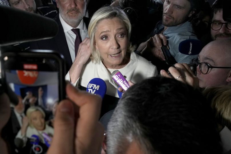 Marine Le Pen az előző választási forduló megnyerése után