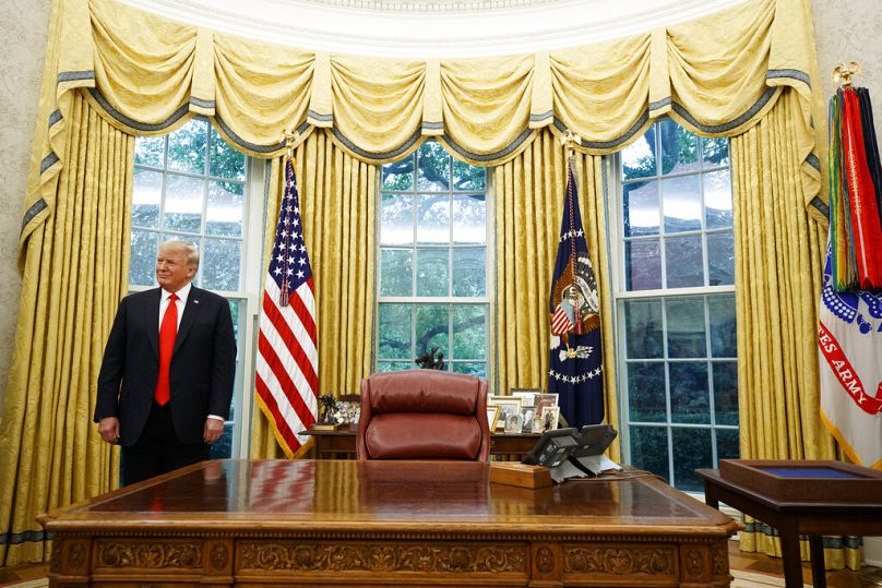 Donald Trump in the Oval Office, 2019.