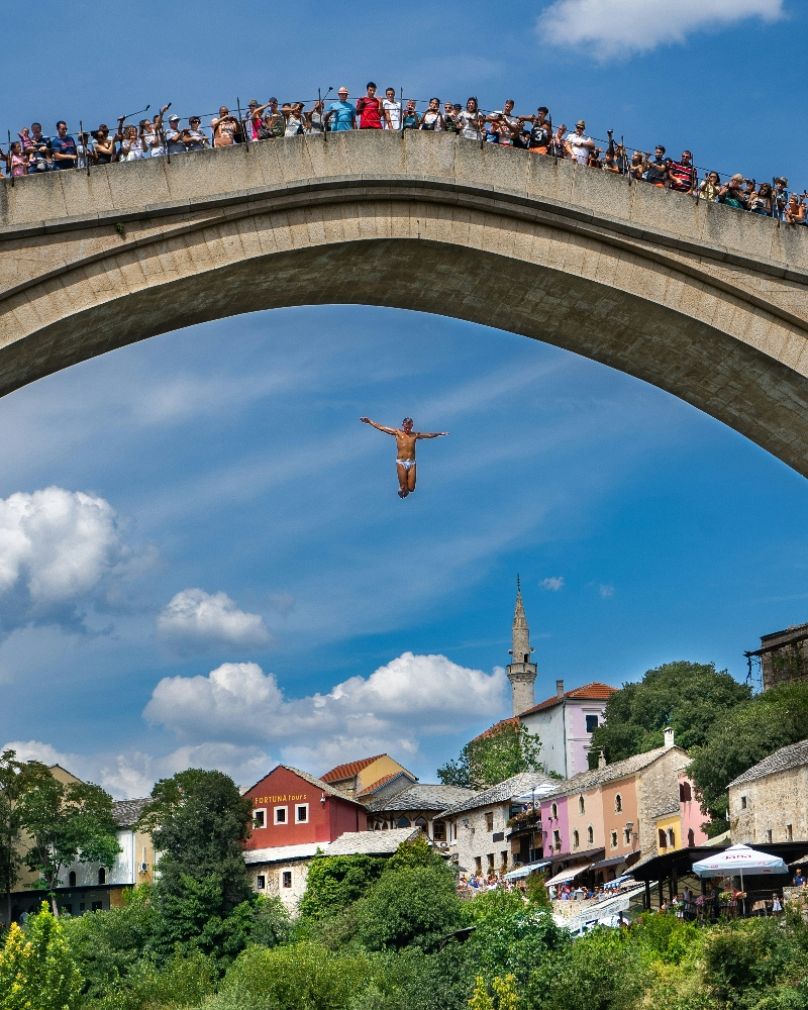Bravery in action: Jumping off the Stari Most bridge in Mostar