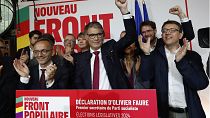 Оливье Фор, первый секретарь Социалистической партии, после второго тура выборов в законодательные органы власти 7 июля 2024 года в штаб-квартире партии в ночь выборов в Париже.