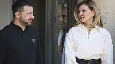 Il presidente ucraino Volodymyr Zelensky e la moglie Olena Zelenska 