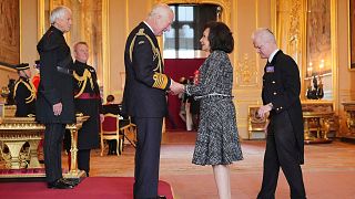 Dame Shirley Bassey is made a Companion of Honour by King Charles III at Windsor Castle - Tuesday 9 July 2024