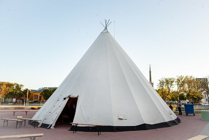 The traditional food is often served in a ‘lavvu’ - or traditional Sámi tent